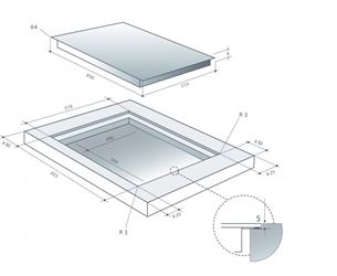 De Dietrich, width 65 cm, frameless, black - Built-in Induction Hob