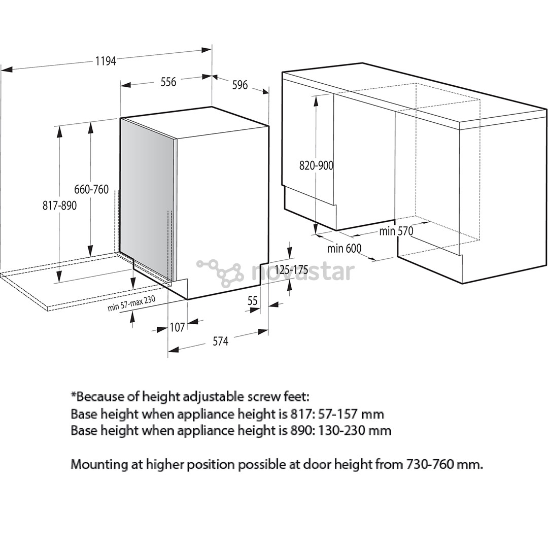 Įmontuojama indaplovė Gorenje GV661D60