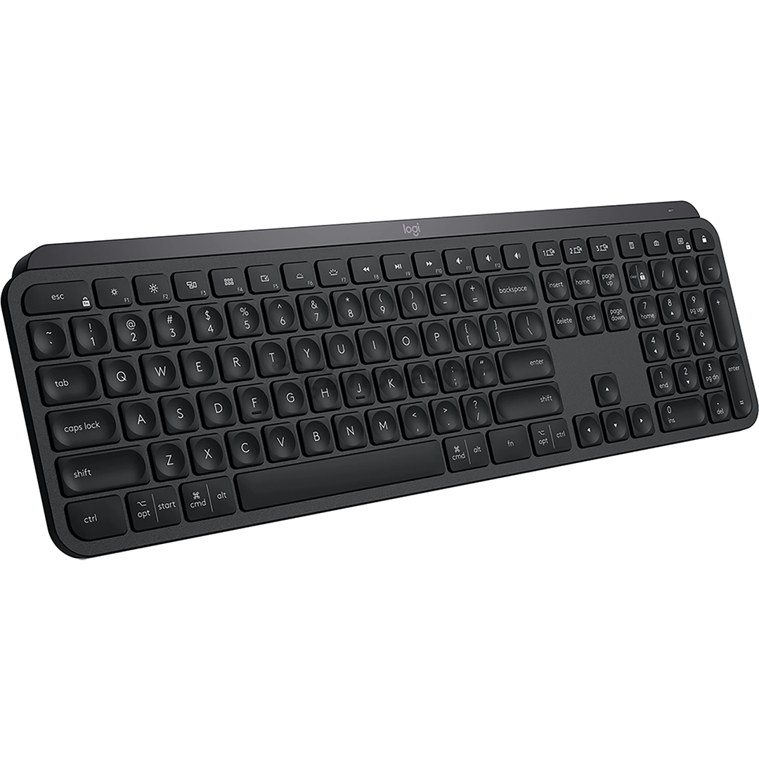 Klaviatūra Logitech MX Keys Plus, SWE, Belaidė, Juoda