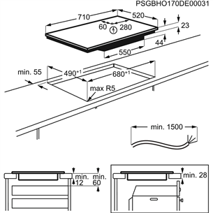 AEG, width 71 cm, frameless, black - Built-in Induction Hob