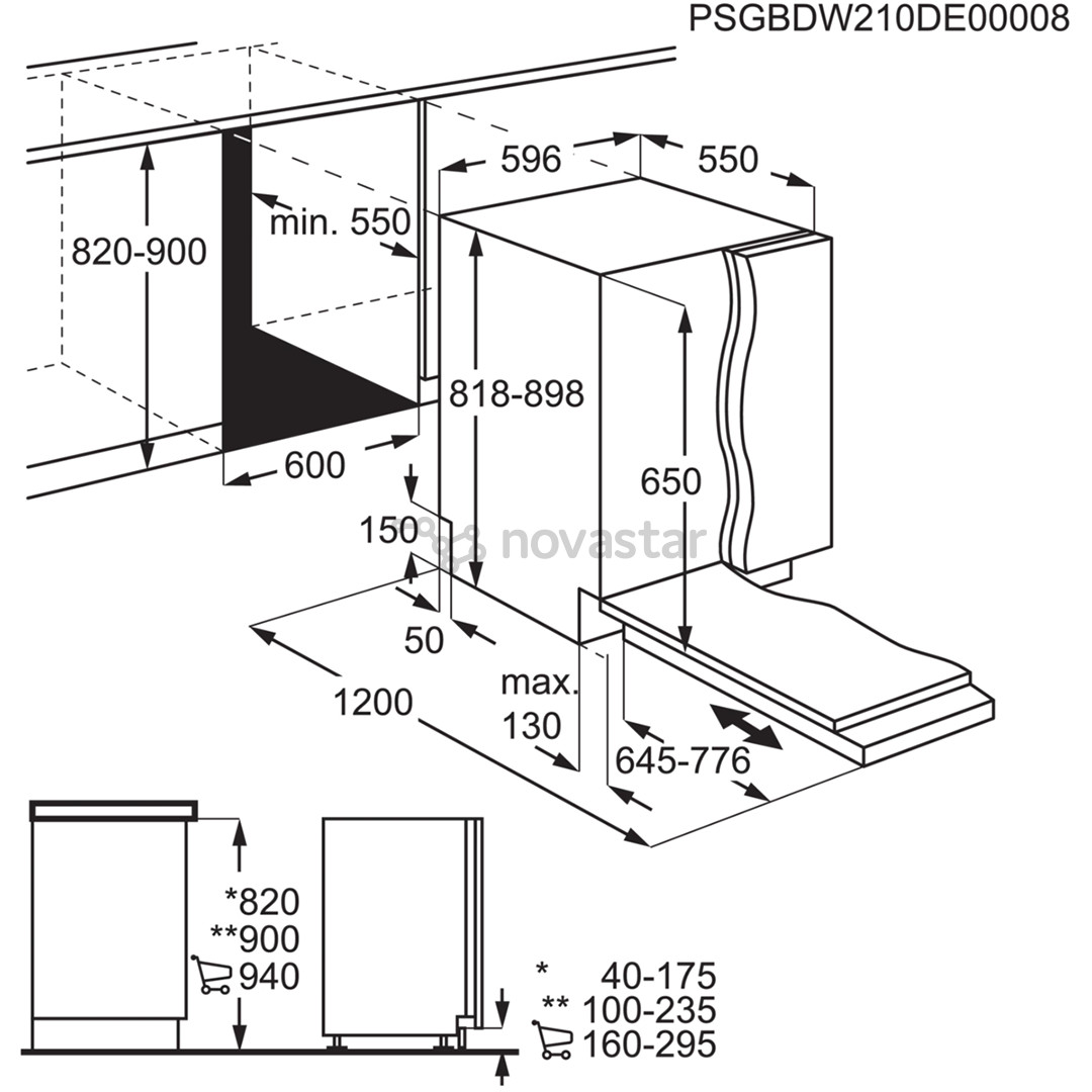Įmontuojama indaplovė Electrolux EEA27200L