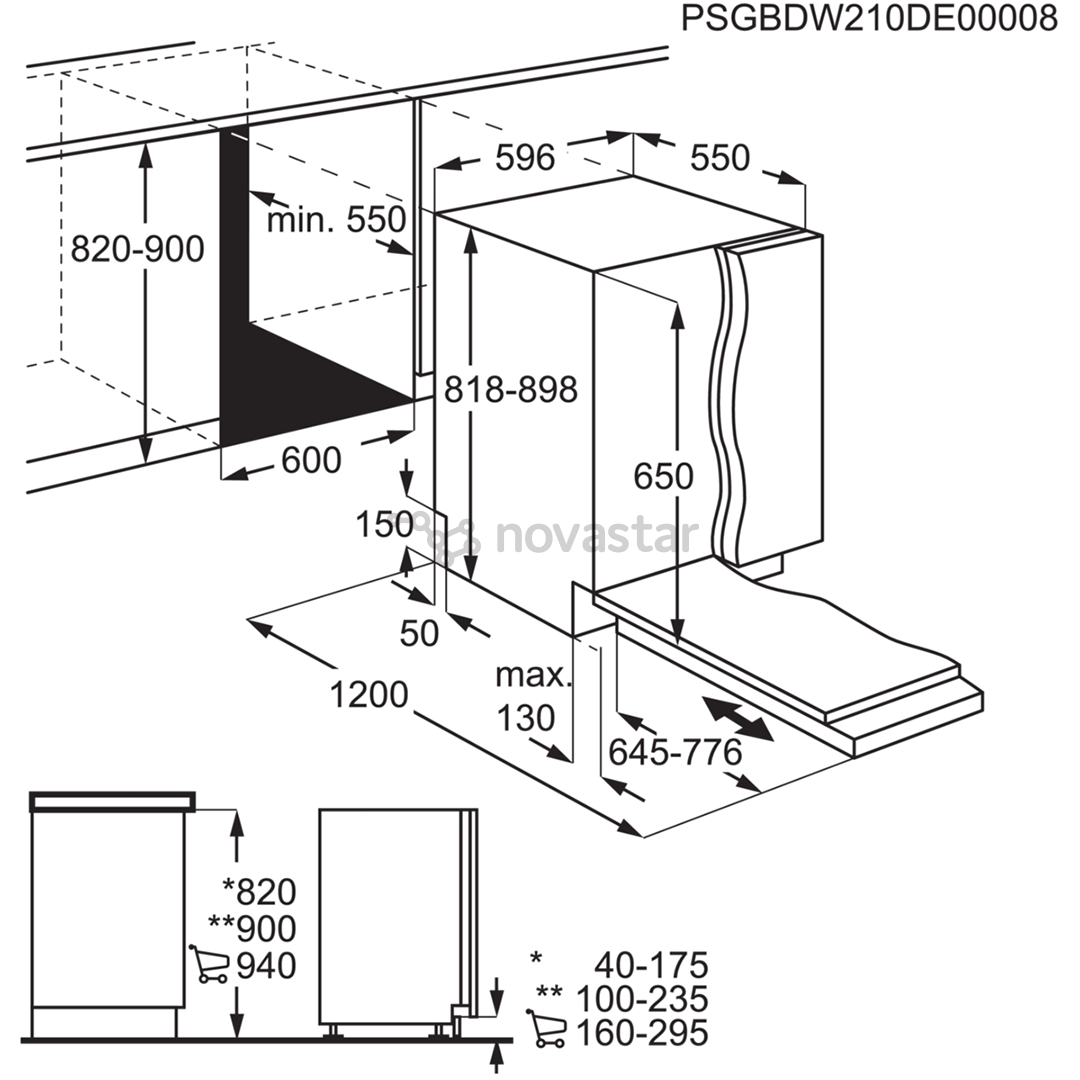 Įmontuojama indaplovė Electrolux EEA27200L