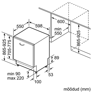 Įmontuojama indaplovė Bosch SHV4HAX48E