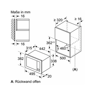 Įmontuojama mikrobangų krosnelė Bosch BFL523MB3