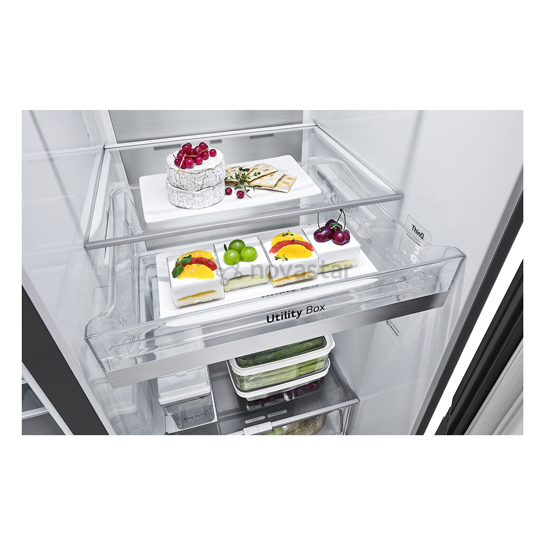 LG, InstaView, vandens ir ledo aparatas, 635 L, aukštis 179 cm, juodas - SBS Šaldytuvas