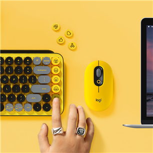 Logitech POP Keys Wireless Mechanical Emoji, RUS, желтый - Беспроводная клавиатура