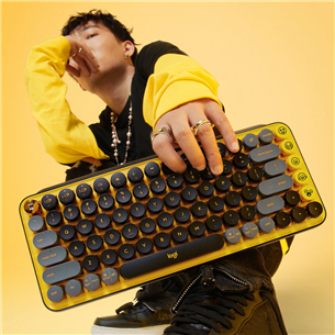 Logitech POP Keys Emoji Brown Tactile, US, yellow - Mechanical Keyboard