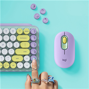 Klaviatūra Logitech POP Keys Wireless Mechanical Emoji, US, Belaidė, Violetinė