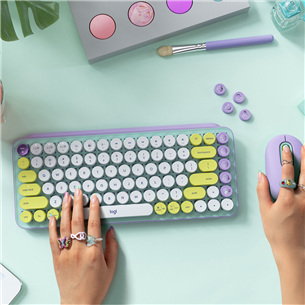 Logitech POP Keys Emoji Brown Tactile, US, зеленый/белый - Механическая клавиатура