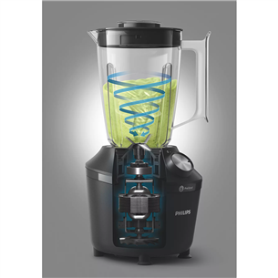 Philips 3000 Series, 600 W, 1.25 L, black - Blender + sports bottle