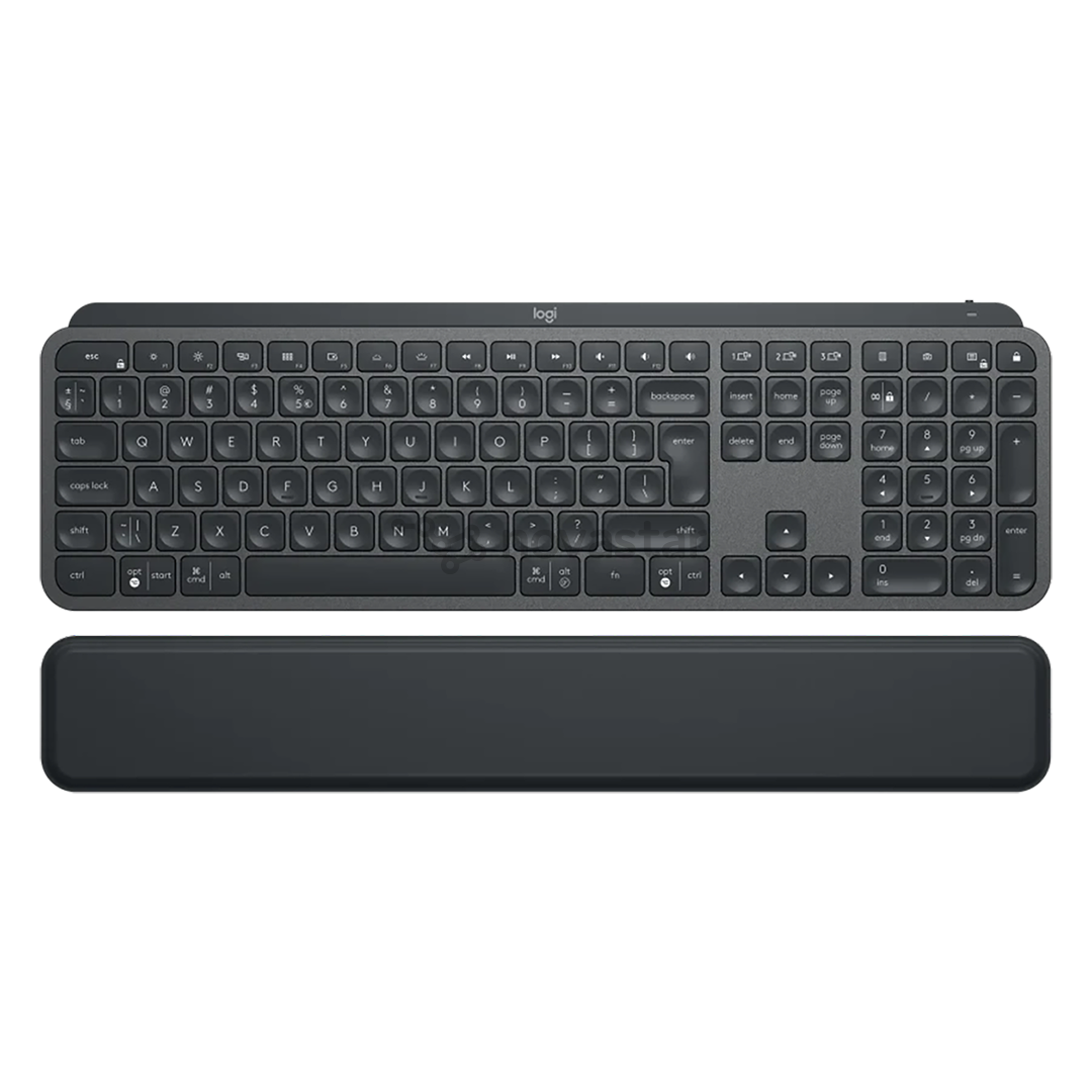 Klaviatūra Logitech MX Keys Plus, SWE, Belaidė, Juoda
