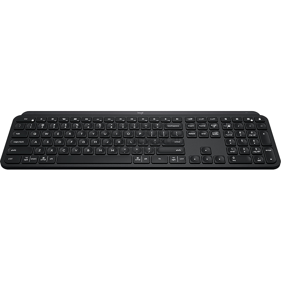 Klaviatūra Logitech MX Keys Plus, US, Belaidė, Juoda