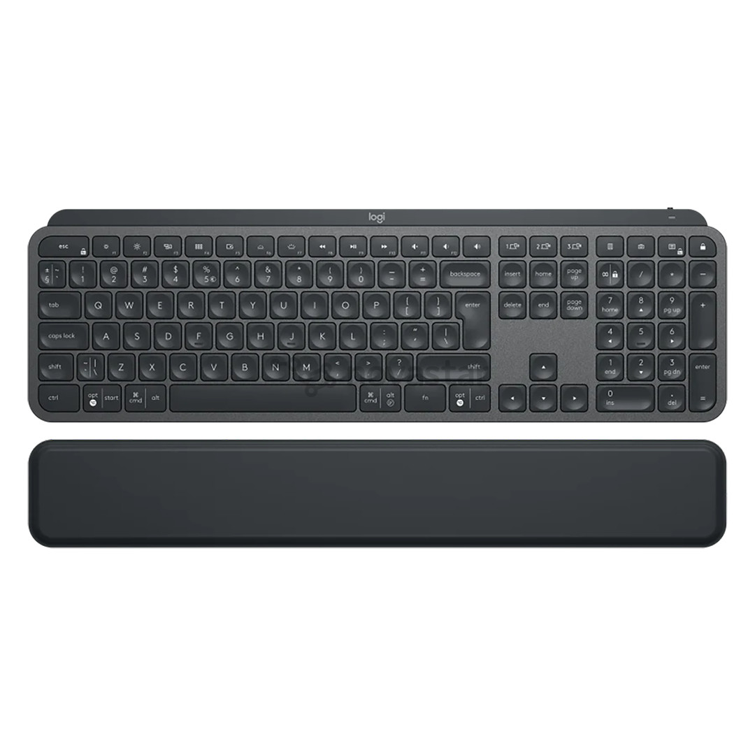 Klaviatūra Logitech MX Keys Plus, US, Belaidė, Juoda