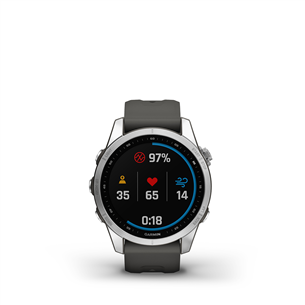 Garmin fenix 7S, 42 мм, серебристый / графитовый ремешок - Спортивные часы