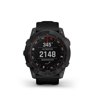 Garmin fenix 7X - Solar Edition, Base, черный / силиконовый ремешок - Спортивные часы