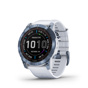 Išmanusis laikrodis Garmin fenix 7X Sapphire Solar, 51 mm, mineral blue DLC Titanium/Whitestone