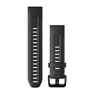 Garmin fenix 7S, 20mm, QuickFit, black silicone - Replacement band 010-13102-00