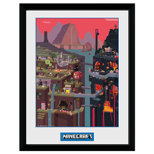 Plakatas su rėmeliu Minecraft World, Black