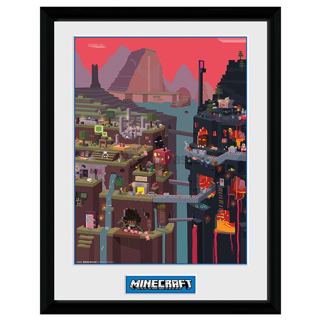 Plakatas su rėmeliu Minecraft World, Black