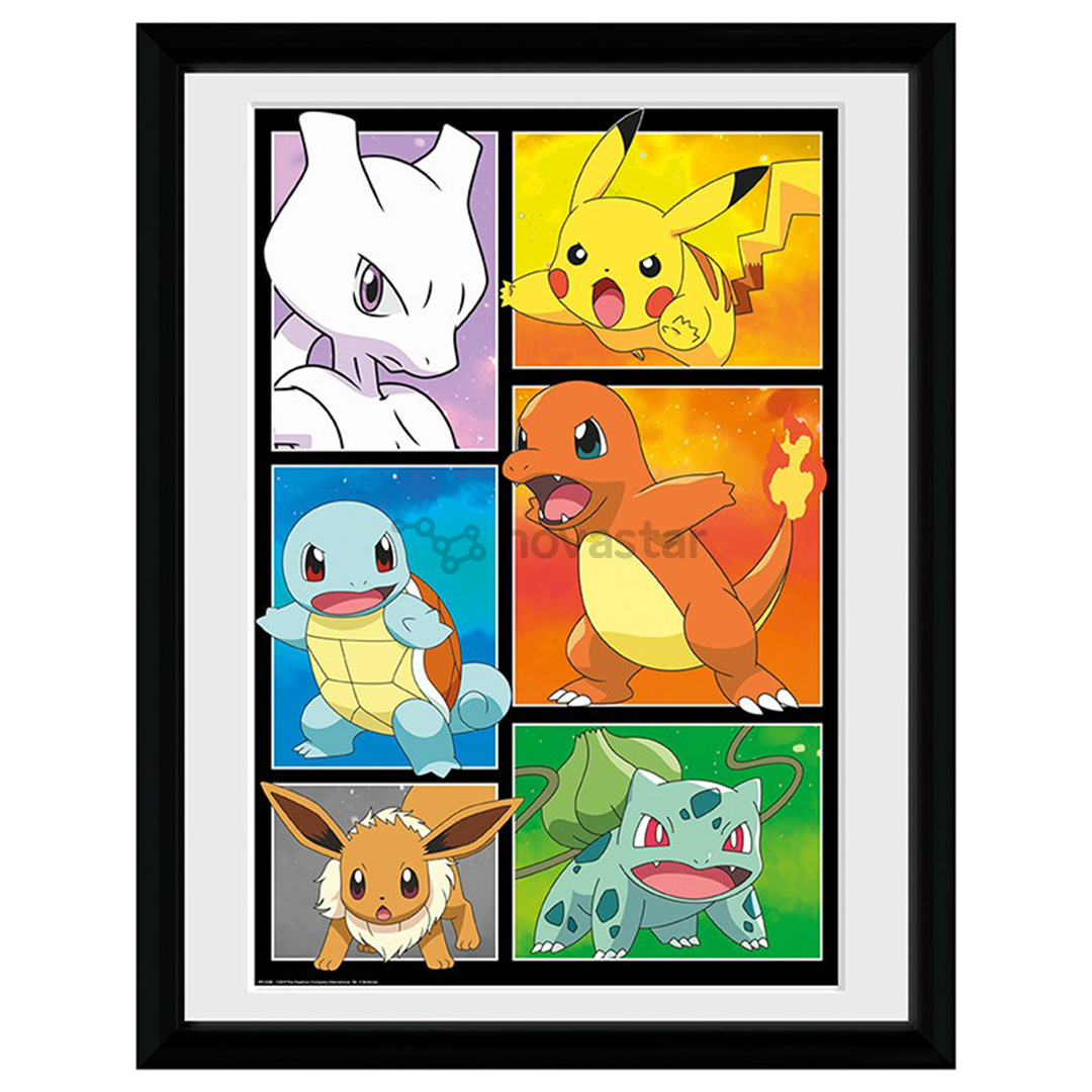 Plakatas su rėmeliu Pokemon Comic Panel, Black