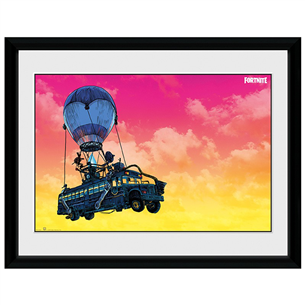 Plakatas su rėmeliu Fortnite Battle Bus, Black