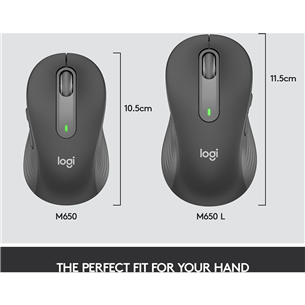 Pelė Logitech Signature M650 L, Belaidė, Juoda