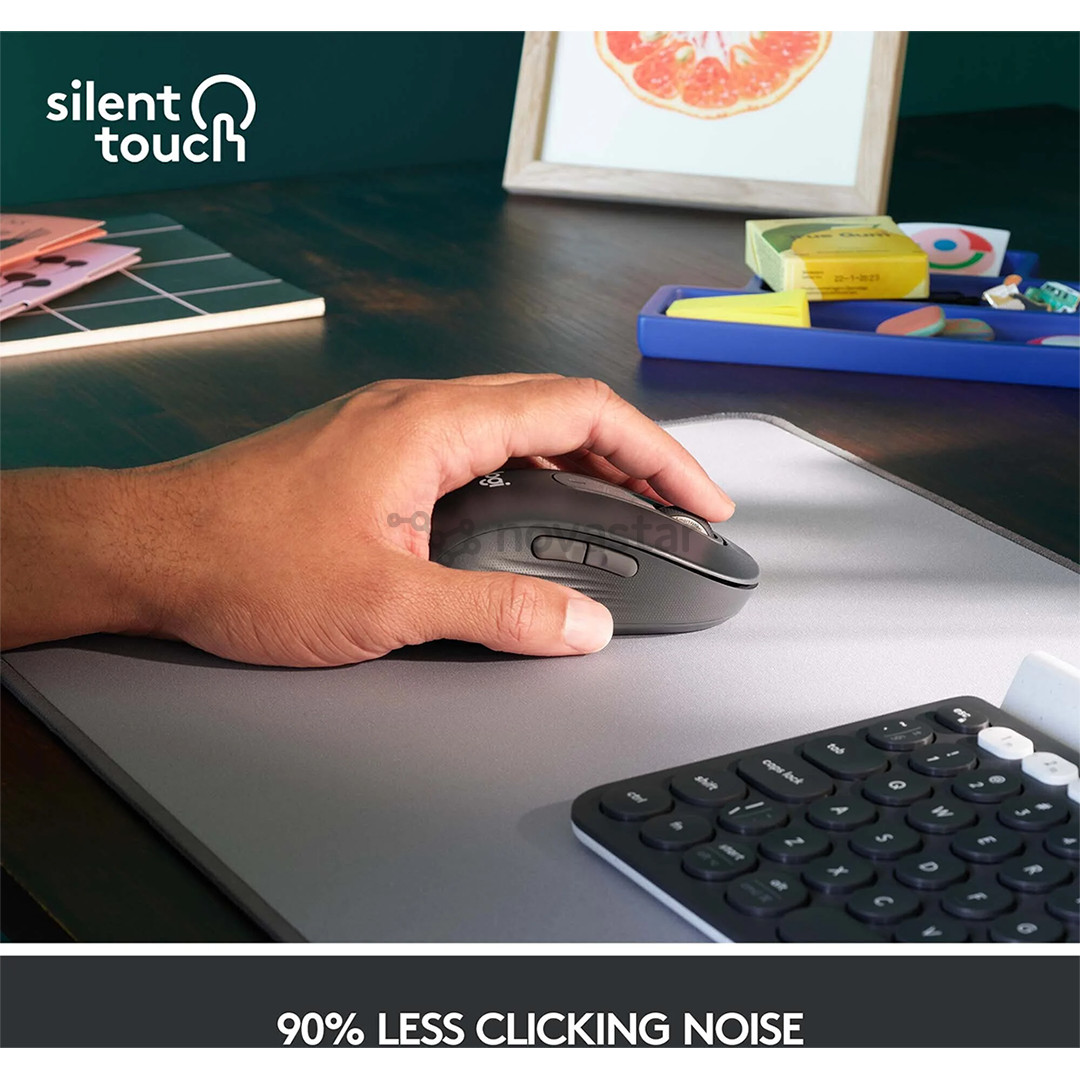 Logitech Signature M650 L, silent, juoda - Belaidė pelė