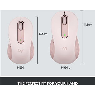 Logitech Signature M650 L, silent, pink - Wireless Optical Mouse