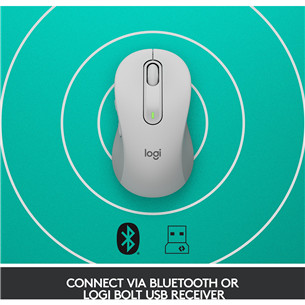 Logitech Signature M650 L, silent, balta - Belaidė pelė