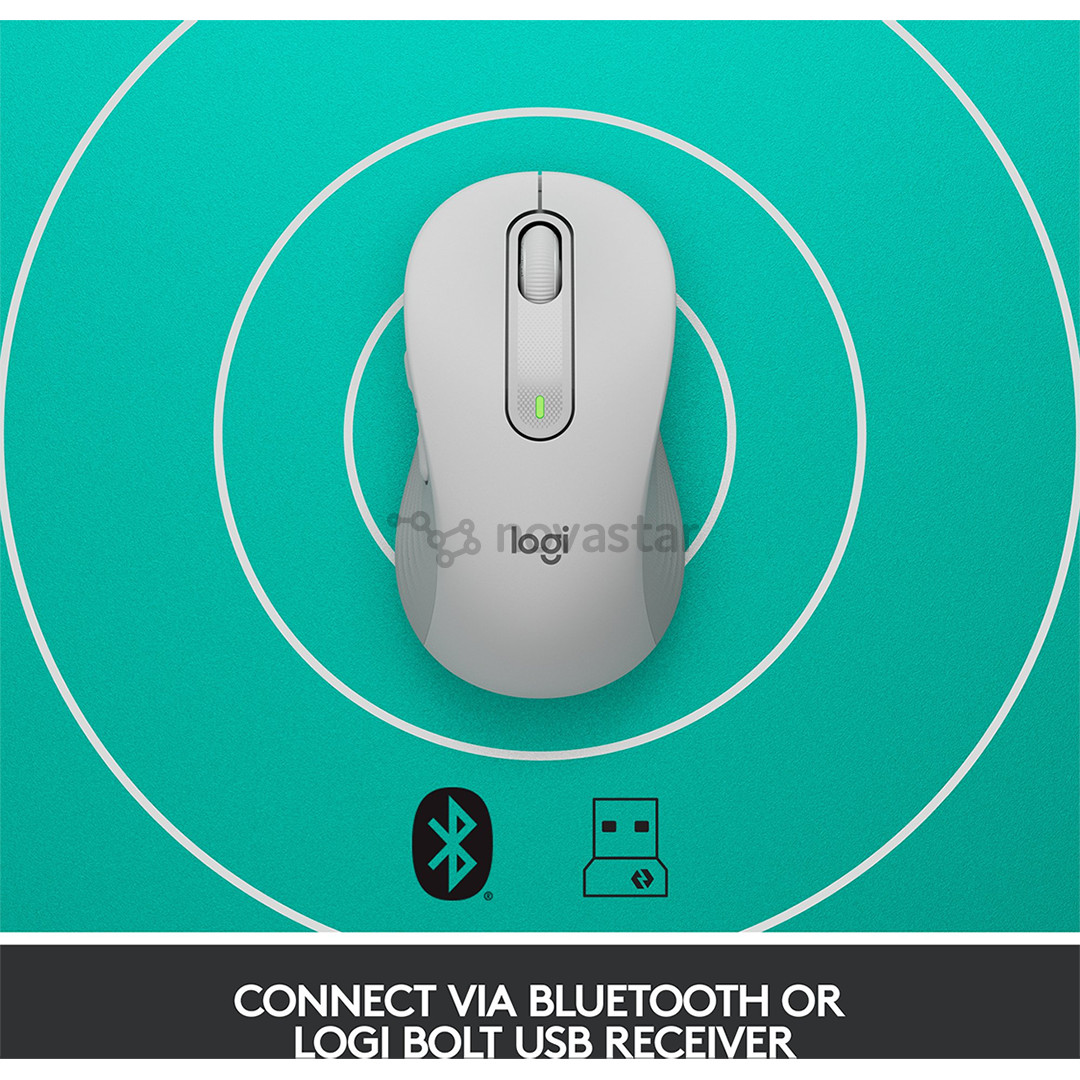 Logitech Signature M650 L, silent, balta - Belaidė pelė
