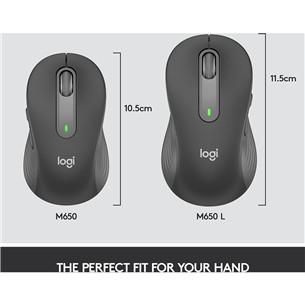 Logitech Signature M650, tyli, juoda - Belaidė pelė