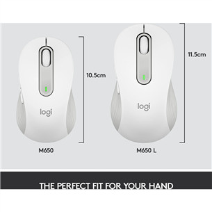 Logitech Signature M650, silent, balta - Belaidė pelė