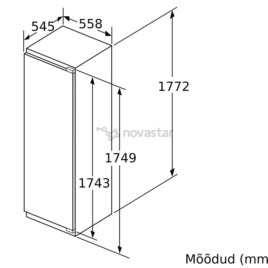 Bosch Serie 6, 319 L, height 178 cm - Built-in Cooler