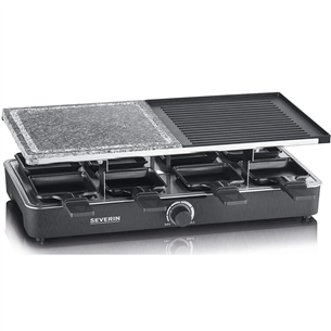 Severin, 1300 W, black - Raclette grill with natural hot cooking stone and grill plate