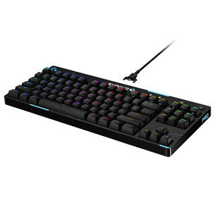 Klaviatūra Logitech PRO X Shroud, TKL, Juoda