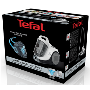 Tefal Swift Power Cyclonic, 750 Вт, без мешка, белый - Пылесос