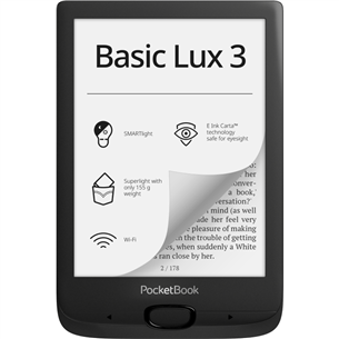 Elektroninė skaityklė PocketBook Basic Lux 3, Juoda PB617-P-WW