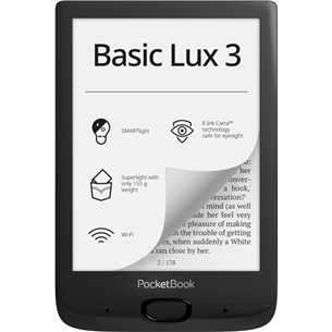 Elektroninė skaityklė PocketBook Basic Lux 3, Juoda