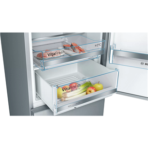 Bosch Series 6, 308 L, height 186 cm, inox - Refrigerator