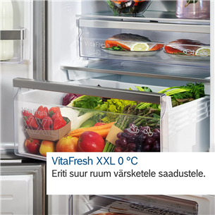 Bosch Series 6, 308 L, height 186 cm, inox - Refrigerator