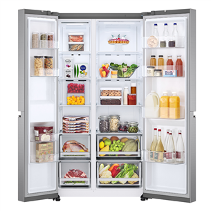 LG, NoFrost, 655 L, height 179 cm, silver - SBS Refrigerator