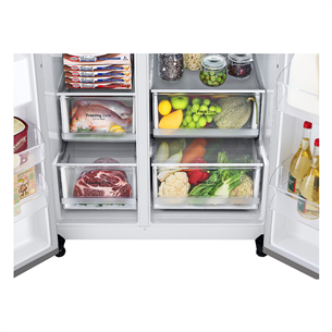 LG, NoFrost, 655 л, высота 179 см, серебристый - SBS-холодильник