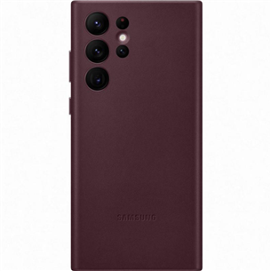 Samsung Galaxy S22 Ultra Leather Cover, кожа, темно-красный - Чехол для смартфона EF-VS908LEEGWW