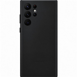 Samsung Galaxy S22 Ultra Leather Cover, кожа, черный - Чехол для смартфона