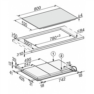 Miele, width 80 cm, frameless, black - Built-in Induction Hob