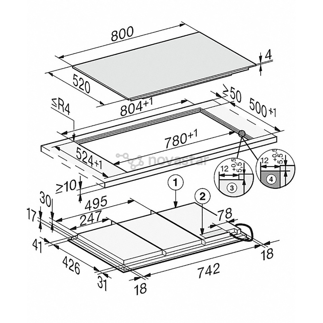 Miele, width 80 cm, frameless, black - Built-in Induction Hob