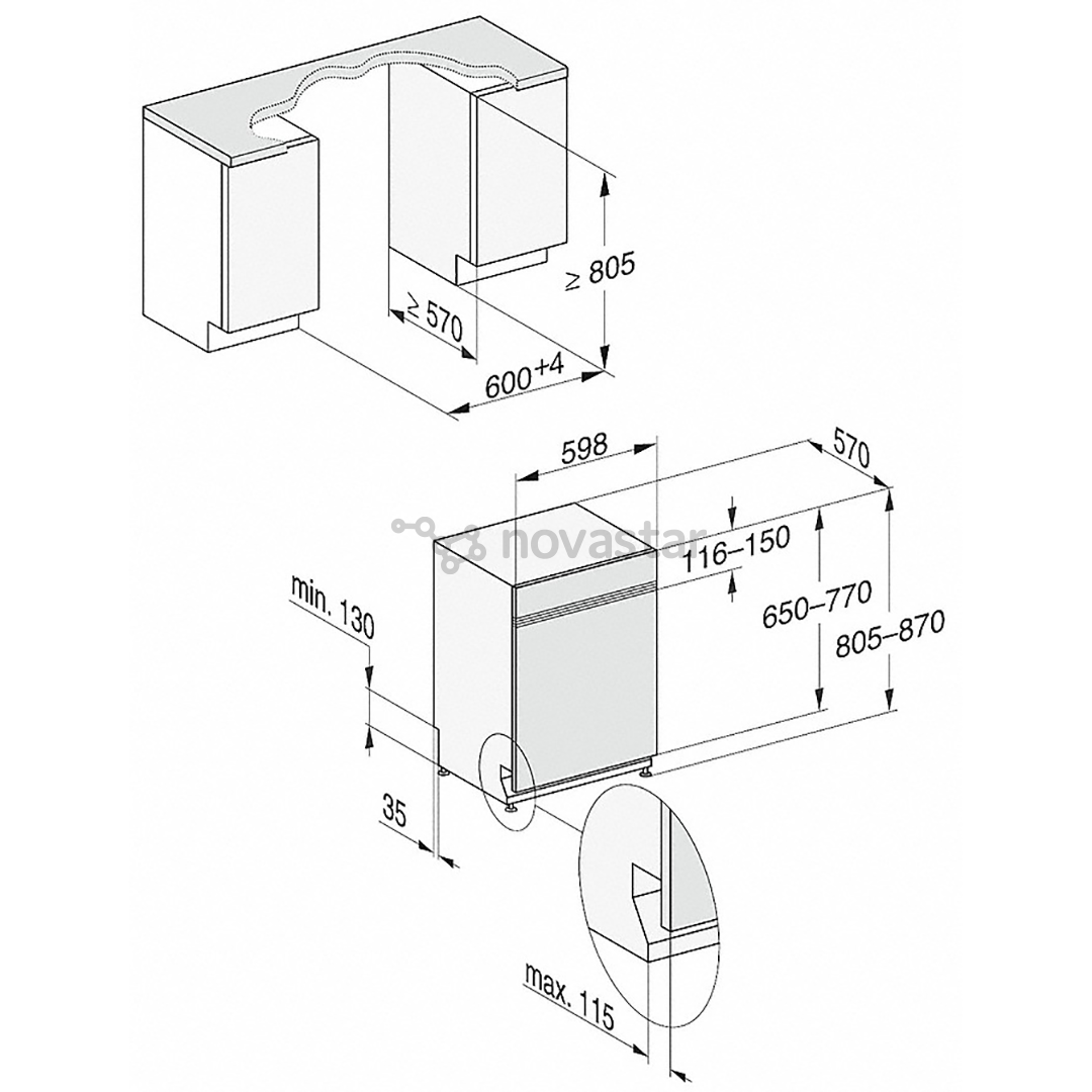 Įmontuojama indaplovė Miele G7920SCIOBSW