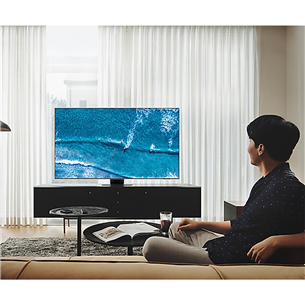 Samsung Neo QLED 4K UHD 2022, 75'', центральная подставка, серебристый - Телевизор