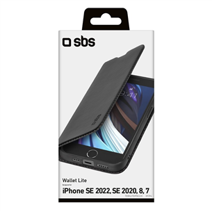 Dėklas SBS Book iPhone SE 2022/2020, Juodas