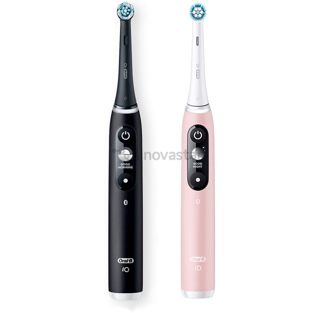 Braun Oral-B iO6 Duo, 2 vnt., juodas/rožinis - Elektriniai dantų šepetėliai